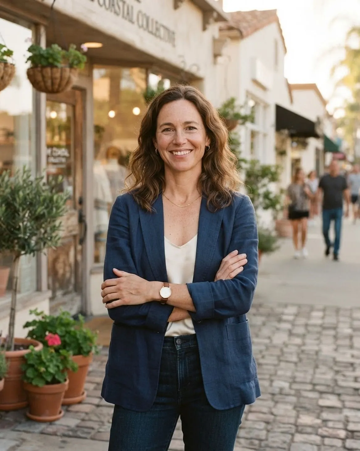 A Santa Clarita small business owner standing outside her shopfront